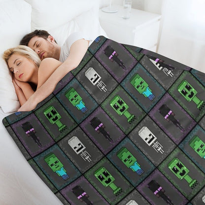 Merry Minecraft Mobs Anti-pilling Throw Blanket