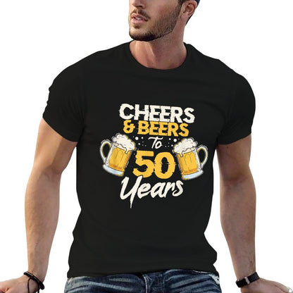Cheers & Beers To 50 Years 50th Birthday Fifty Anniversary  Slim-fit Cut T-Shirt