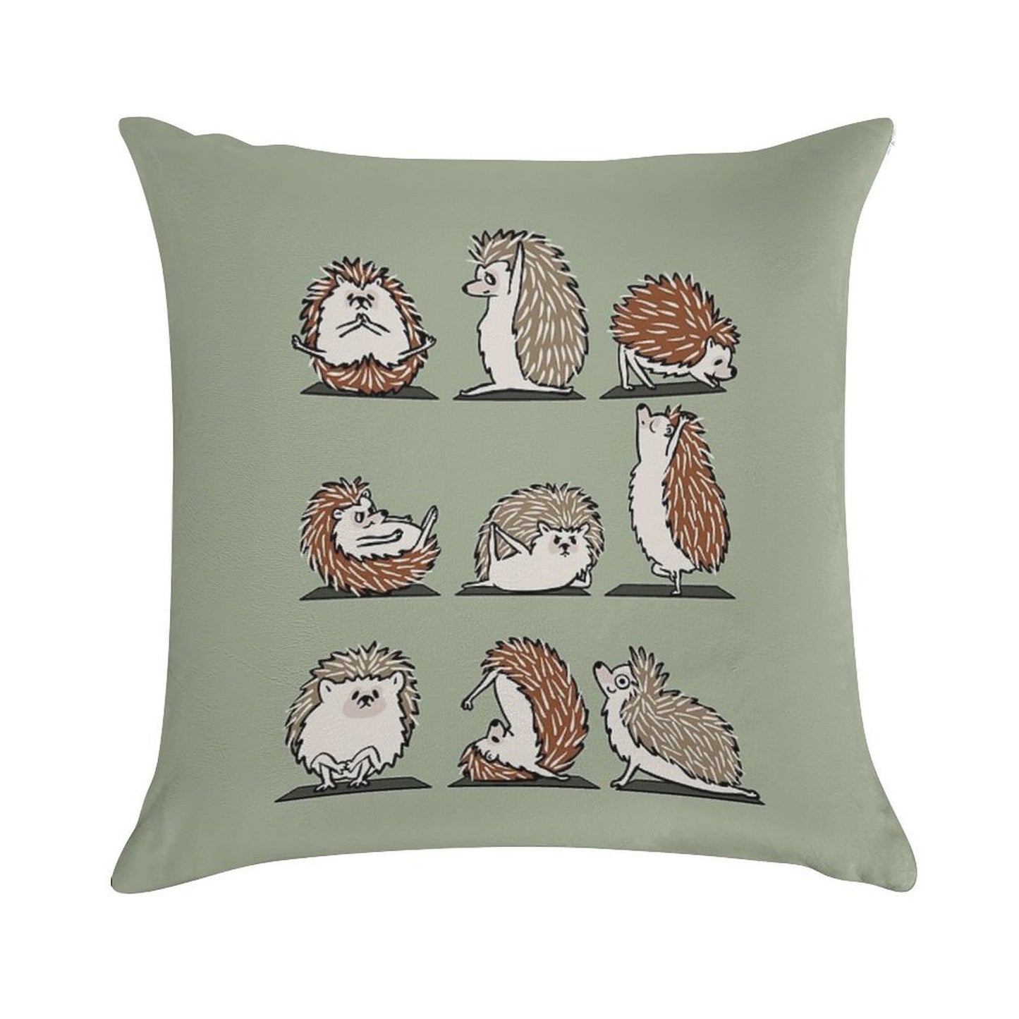 Hedgehog Yoga Soft Shrink-Resistant Throw Pillow