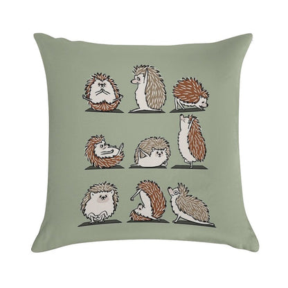 Hedgehog Yoga Soft Shrink-Resistant Throw Pillow