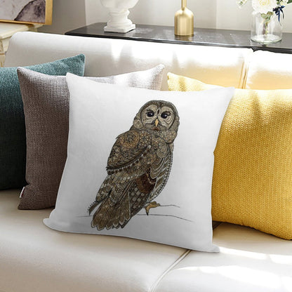 Barred Owl Tangle Soft Easy Maintenance Throw Pillow