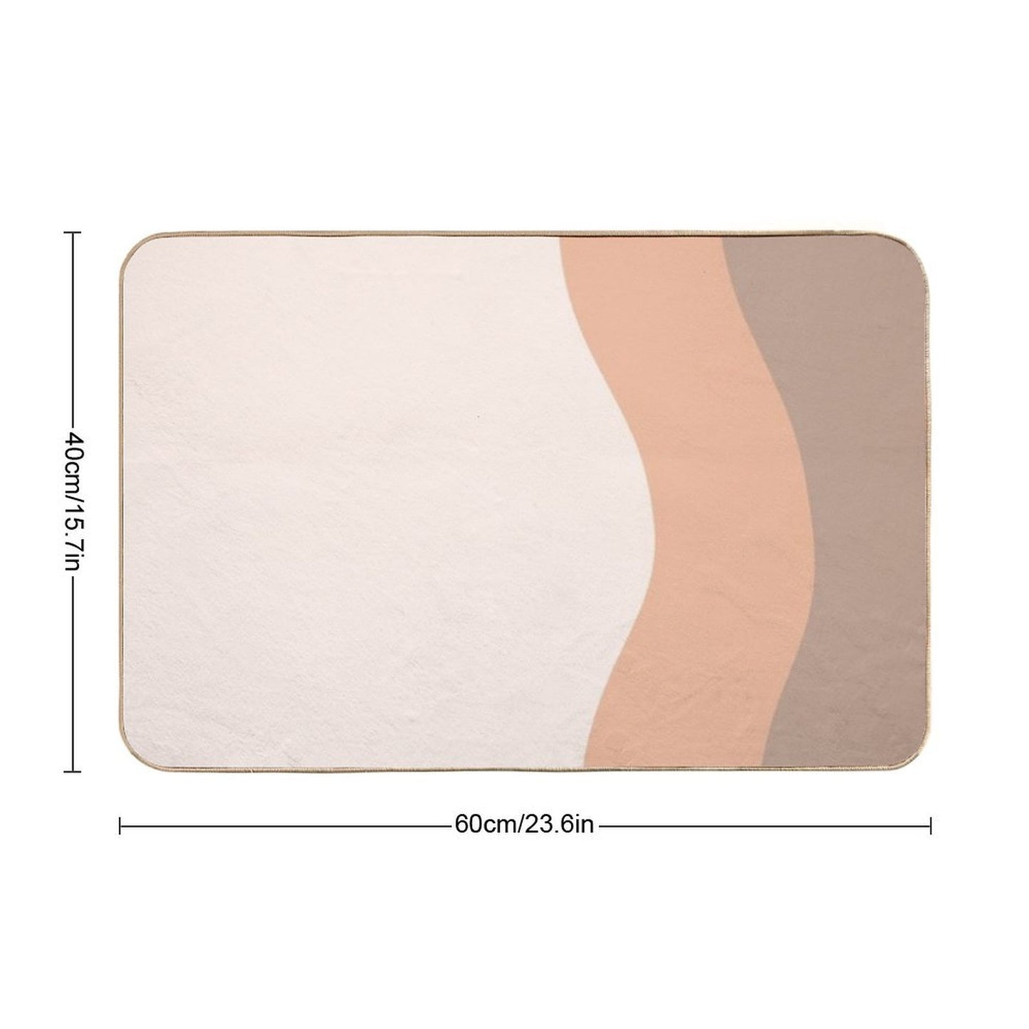 Minimalist Abstract Color Blocks in Brown, Orange And Beige  Pet-Safe Bath Mat
