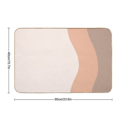 Minimalist Abstract Color Blocks in Brown, Orange And Beige  Pet-Safe Bath Mat