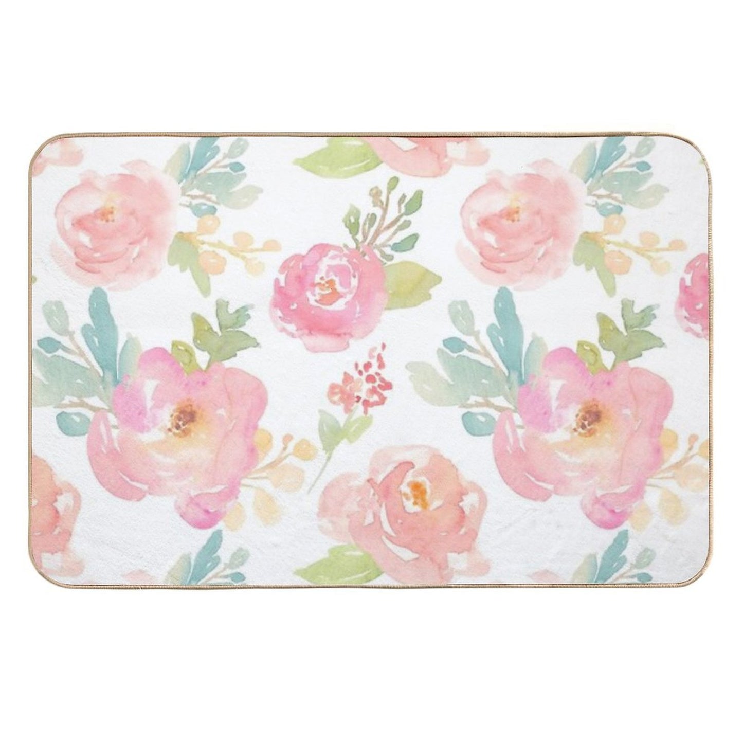 Peony Floral Print  Eco-Friendly Bath Mat