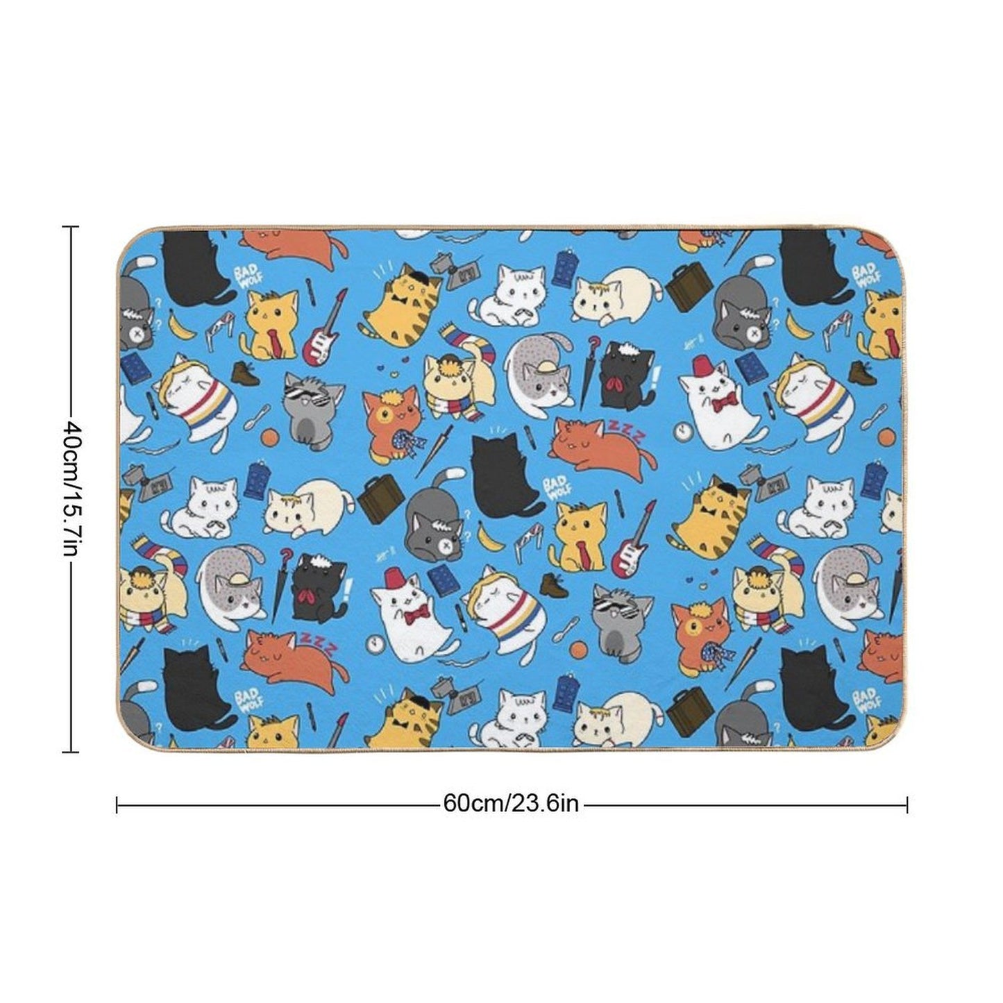 Time Lord Kittens  Slip-Resistant Bath Mat