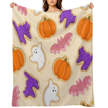 Halloween Cookies (Pink) Eco-conscious Throw Blanket