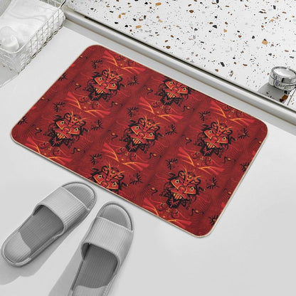 Red Samurai Shaman  Slip-Resistant Bath Mat