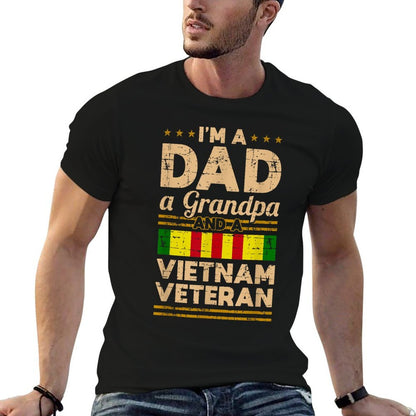 Dad Grandpa Vietnam Veteran Vintage Mens Gift  Tagless Design T-Shirt