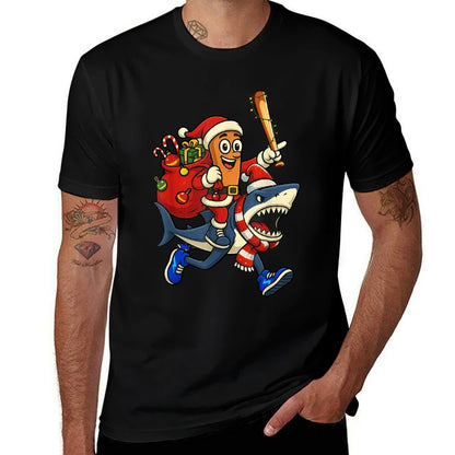 Funny Tung Tung Sahur Riding Tralala Xmas Italian Brainrot  Vintage-inspired T-Shirt