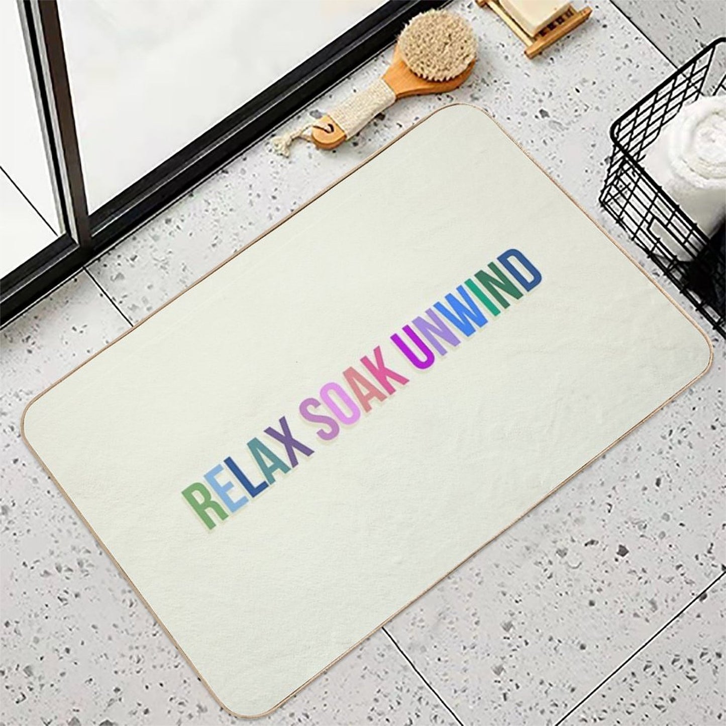 Relax Soak Unwind  Repositionable Bath Mat