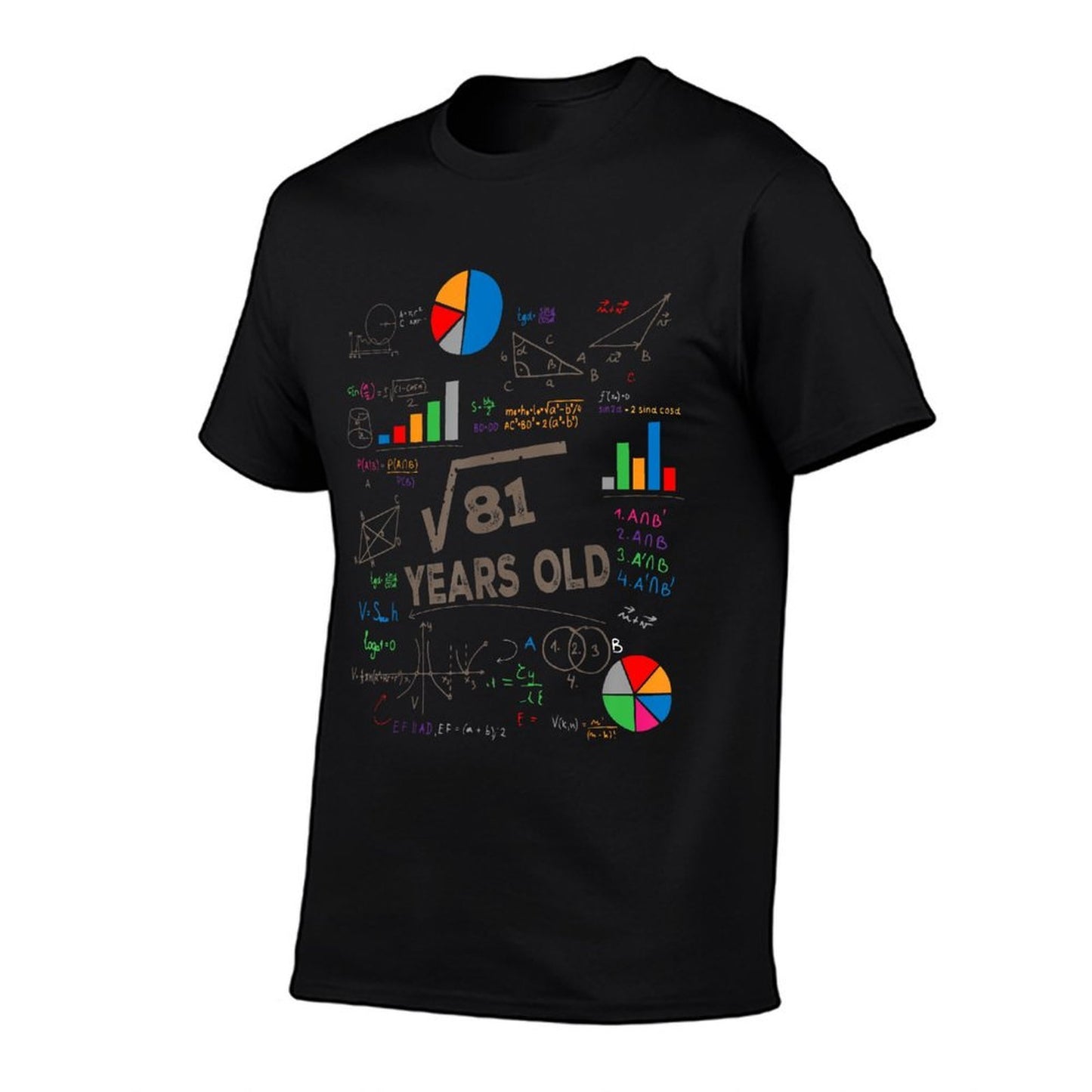 Math Square Root Of 81 Vintage 9nd Birthday 9 Years Old Kids  Wrinkle-resistant T-Shirt