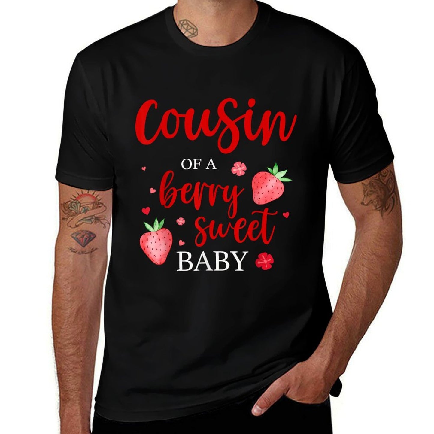 Cousin Of A Berry Sweet One Strawberry Baby First Birthday  Easy-care T-Shirt