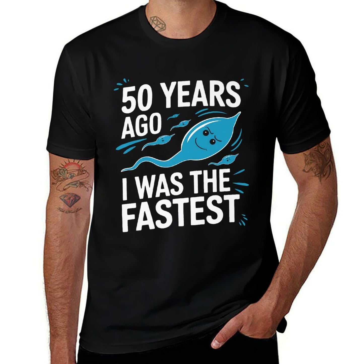 Mens Gag 50 Years Ago I Was The Fastest 50th Birthday Premium  Quick-drying T-Shirt