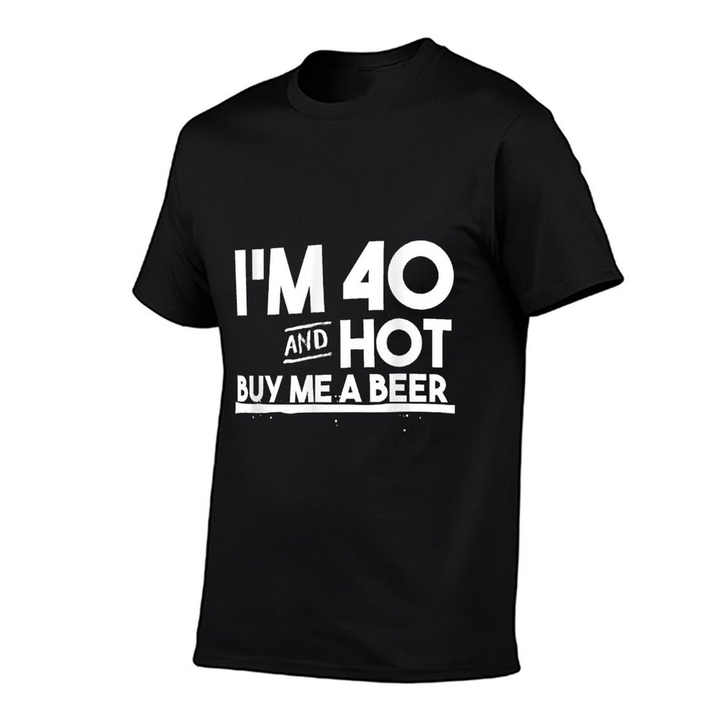 Funny 40th Birthday - I'm 40 And Hot - Buy Me A Beer  Heathered Texture T-Shirt