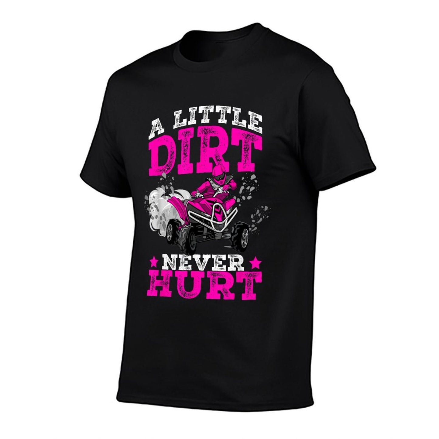 A Little Dirt Never Hurt 4 Wheeler ATV Quad Kids Girls  Fade-proof Color T-Shirt
