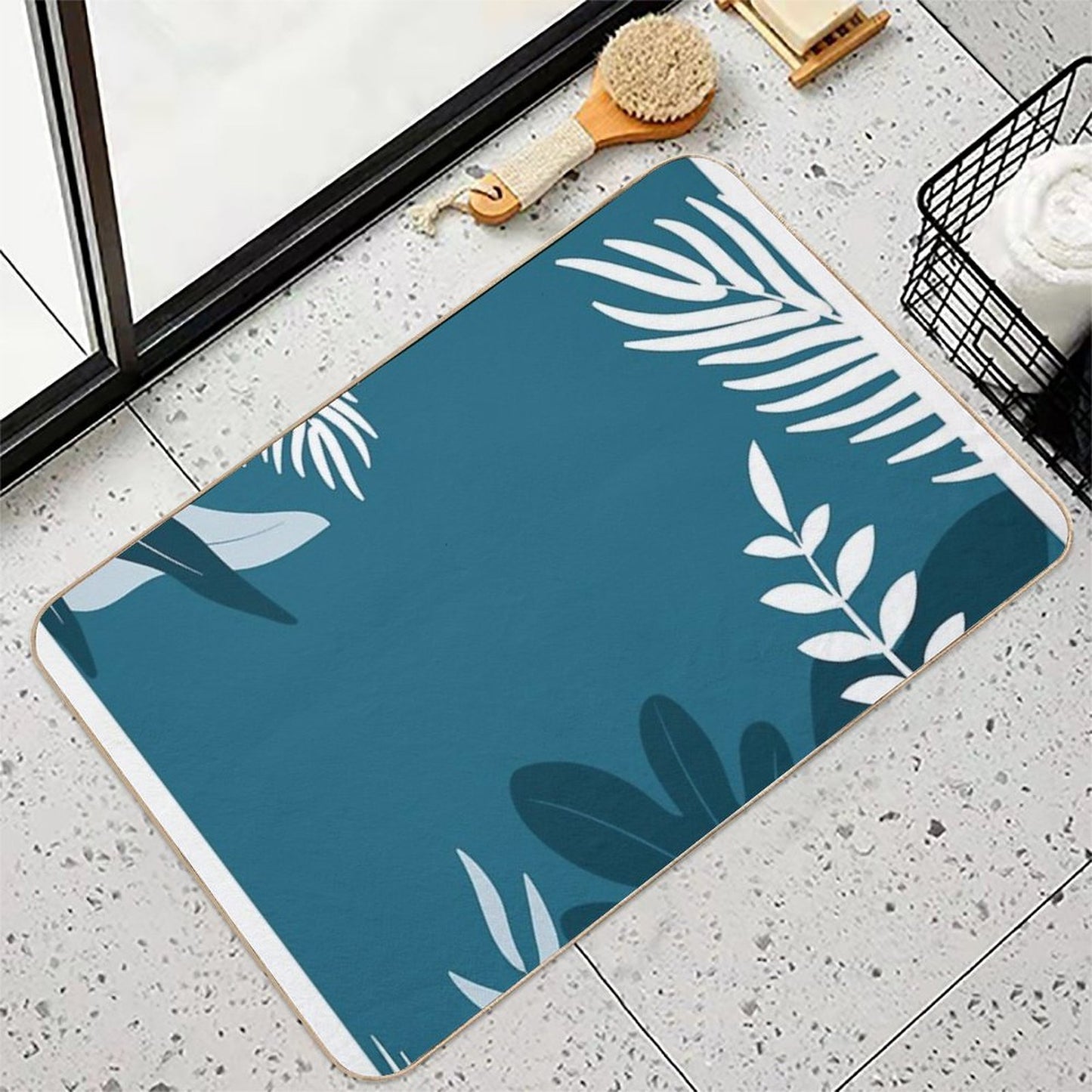 Tropical Leaf  Absorbent Bath Mat