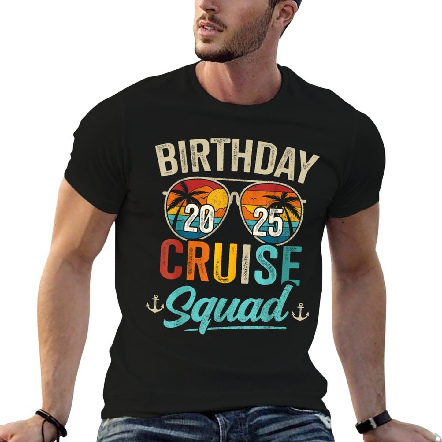 Birthday Cruise 2025 Squad Or Crew for Birthday Vacation  Moisture-wicking T-Shirt