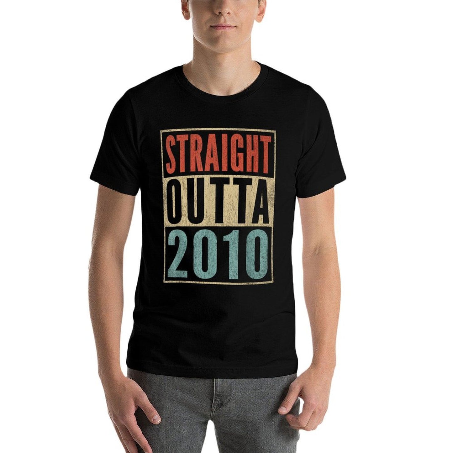 Straight Outta 2010 14 Years Old Boy Girl 14th Birthday  Oversized Silhouette T-Shirt