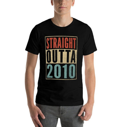 Straight Outta 2010 14 Years Old Boy Girl 14th Birthday  Oversized Silhouette T-Shirt