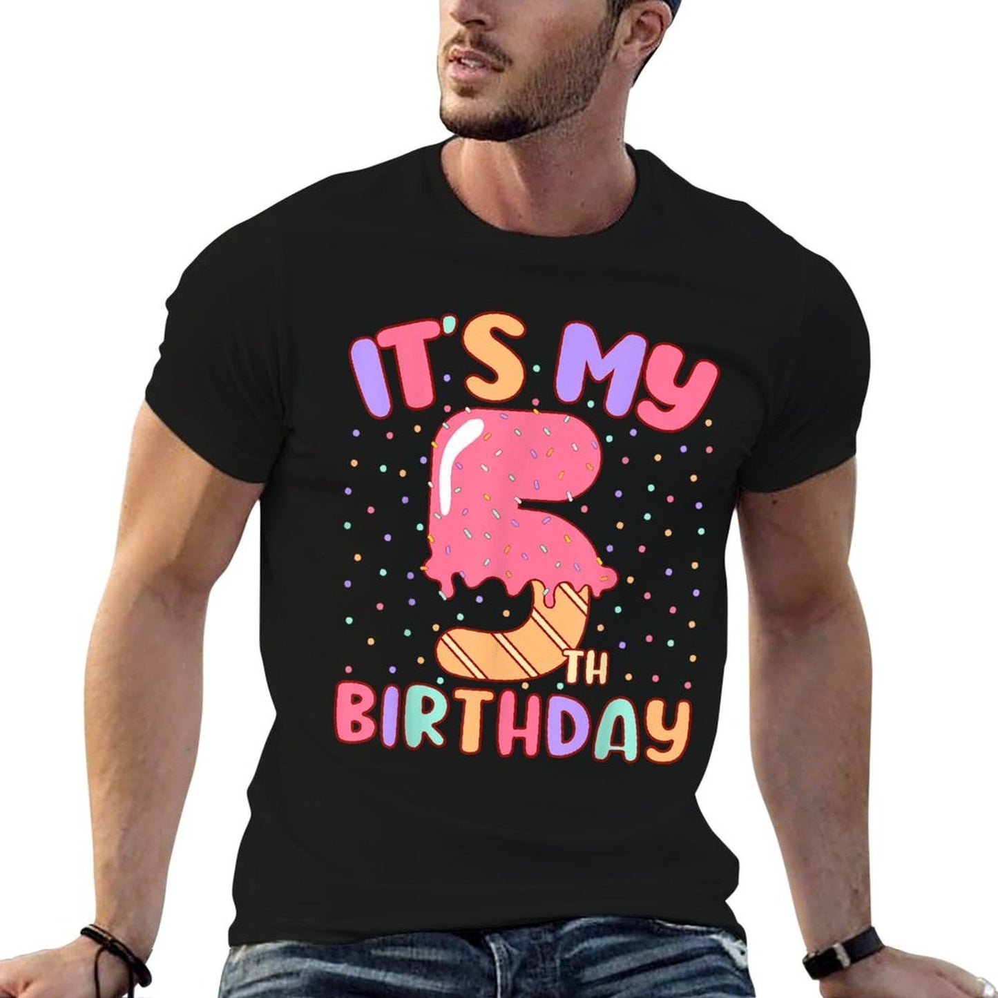 5th Ice Cream Birthday 5 Years Old Bday Boys Girls Kids  Lightweight T-Shirt