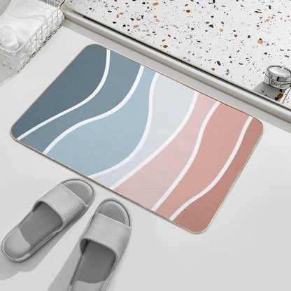 Blue And Pink Retro Style Design  Odorless Bath Mat