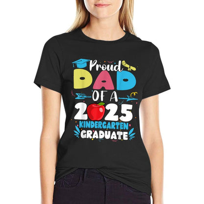 Proud Dad of A Class of 2025 Kindergarten Graduate  Oversized Silhouette T-Shirt