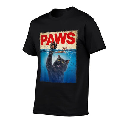 Paws Parody Black Cat Chasing A Cute Scared Mouse Top Kitten Odor-resistant T-Shirt