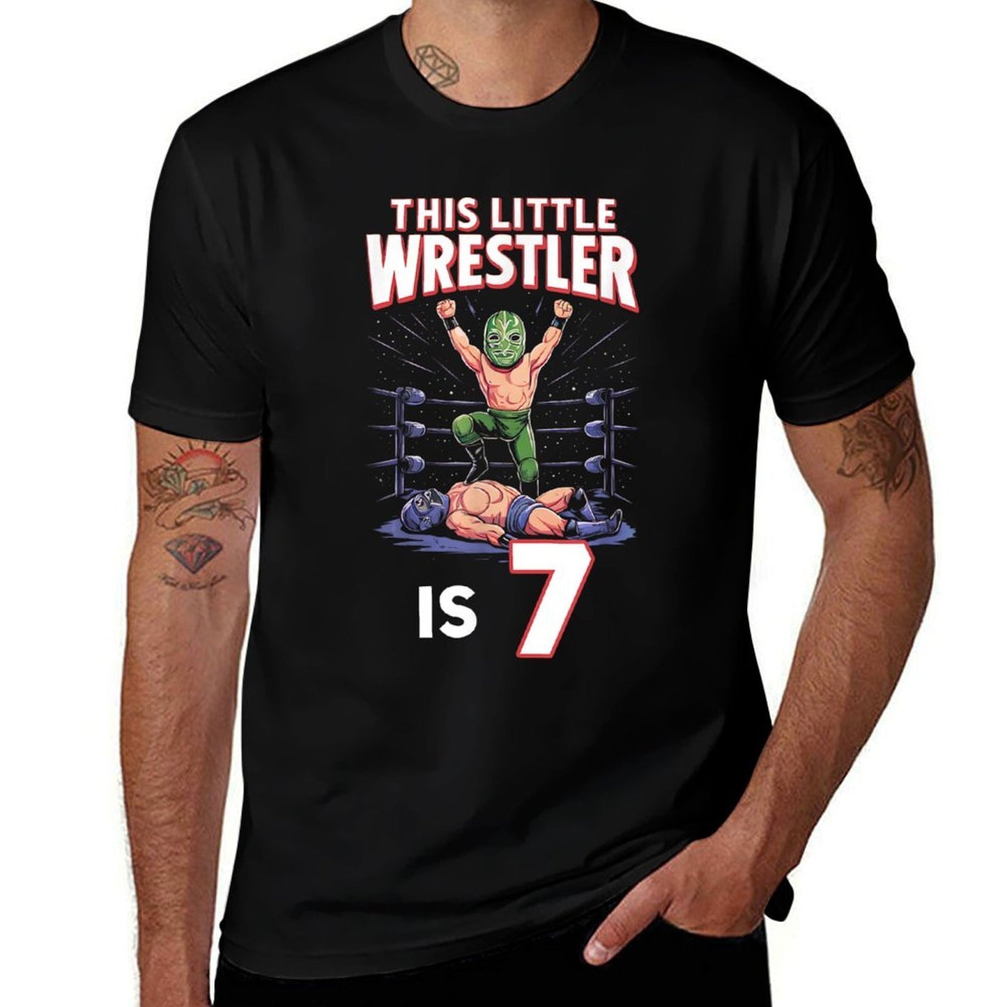 7th Wrestling Birthday Party This Little Wrestler Is 7  Breathable T-Shirt
