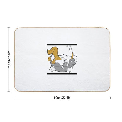 Puppy in Bath Tub  Slip-Resistant Bath Mat