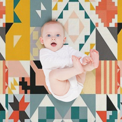 Colorful Tiles Pattern Premium Throw Blanket