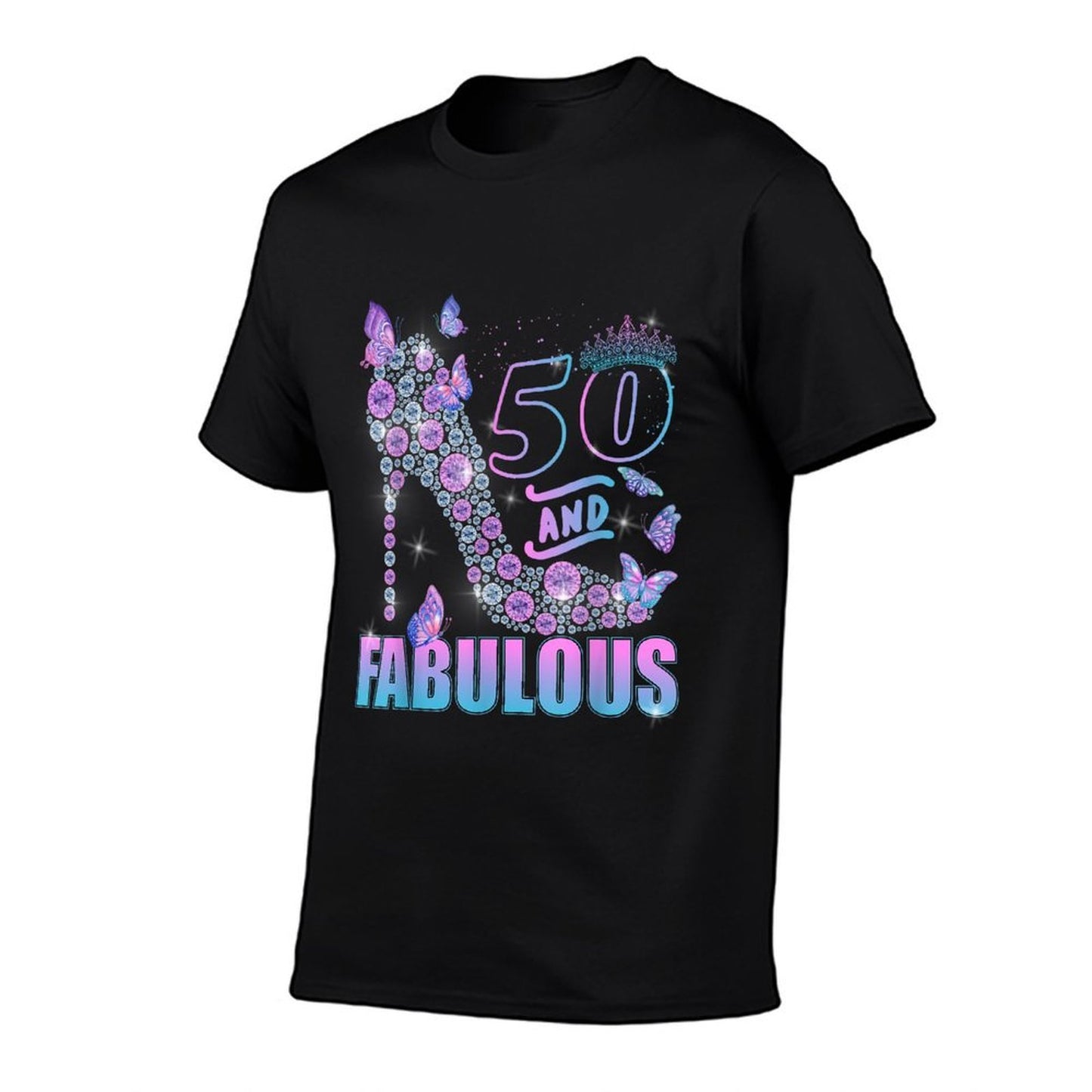 Butterflies High Heels 50 & Fabulous 50th Birthday  Easy-care T-Shirt