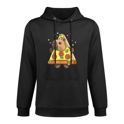Cute Kawaii Capybara Pizza Japanese Anime Foodie Meme Kangaroo Pocket Hoodie