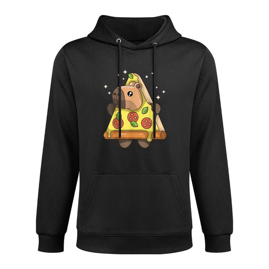 Cute Kawaii Capybara Pizza Japanese Anime Foodie Meme Kangaroo Pocket Hoodie