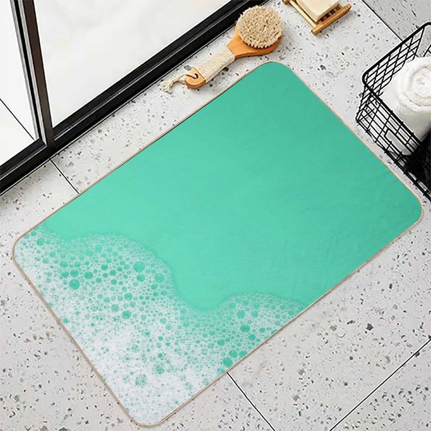 Aquamarine Foam  Rapid-Drying Bath Mat