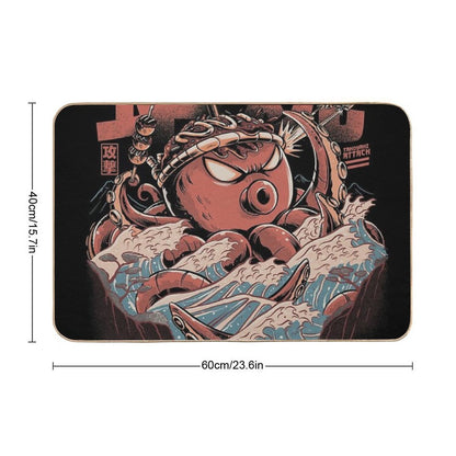 Takoyaki Attack Black Version  Stain-Proof Bath Mat