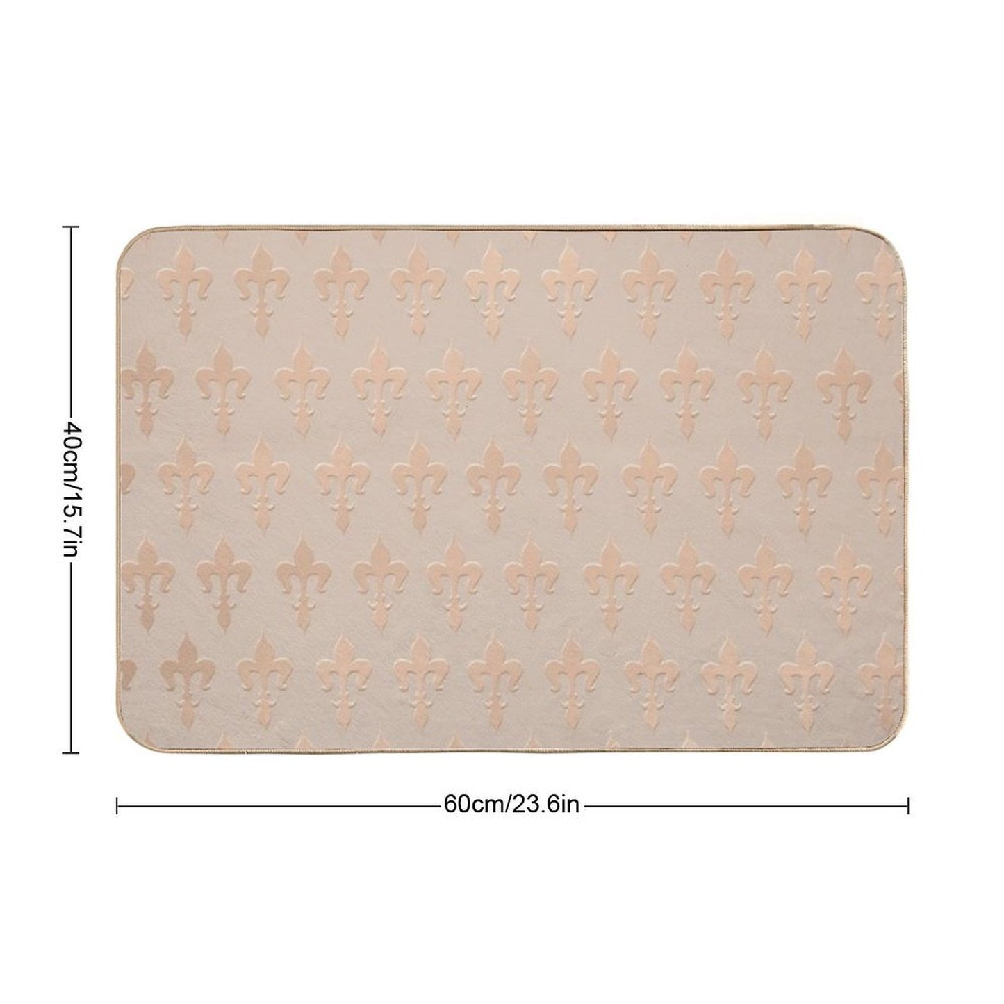 Rose Gold French Royal Lily Pattern  Non-Slip Bath Mat