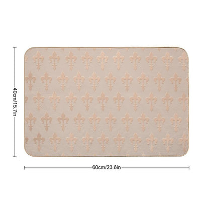 Rose Gold French Royal Lily Pattern  Non-Slip Bath Mat