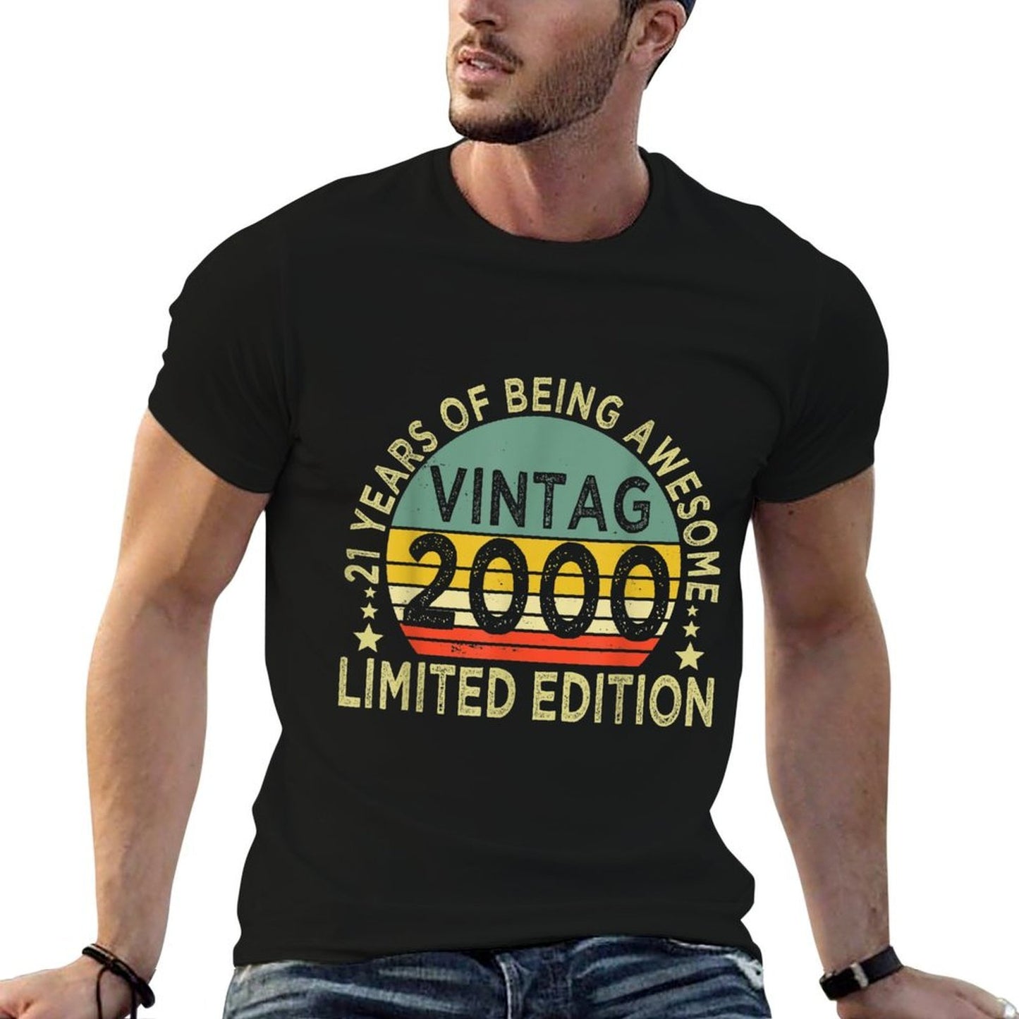 21 Year Old Vintage 2000 Limited Edition 21st Birthday  Slim-fit Cut T-Shirt