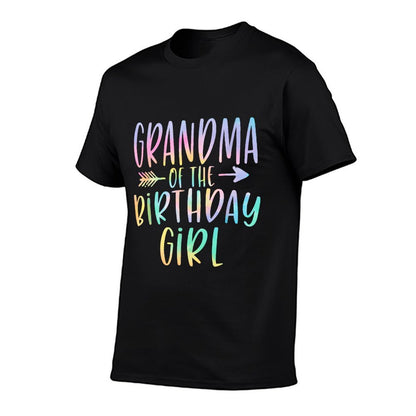 Grandma of The Birthday Girl Tie Dye Colorful Bday  Breathable T-Shirt