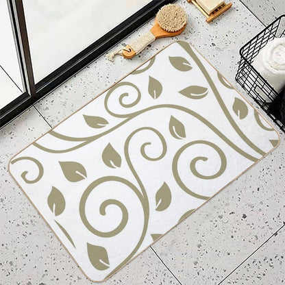 Leaf Floral Pattern  Pet-Safe Bath Mat