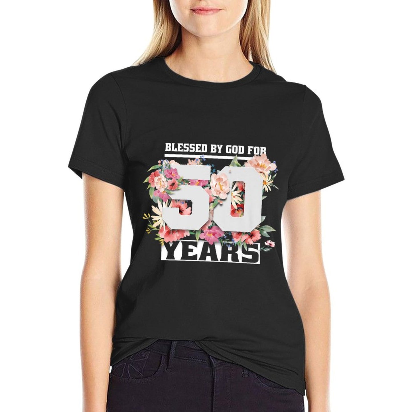 Blessed By God For 50 Years Old 50th Birthday Party Premium  Easy-care T-Shirt