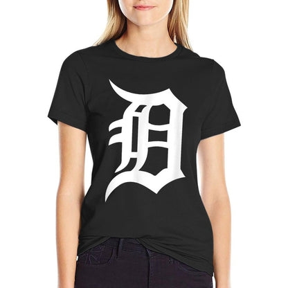 Retro Detroit Letter D Throwback Design for Men Women Kids  Cotton T-Shirt