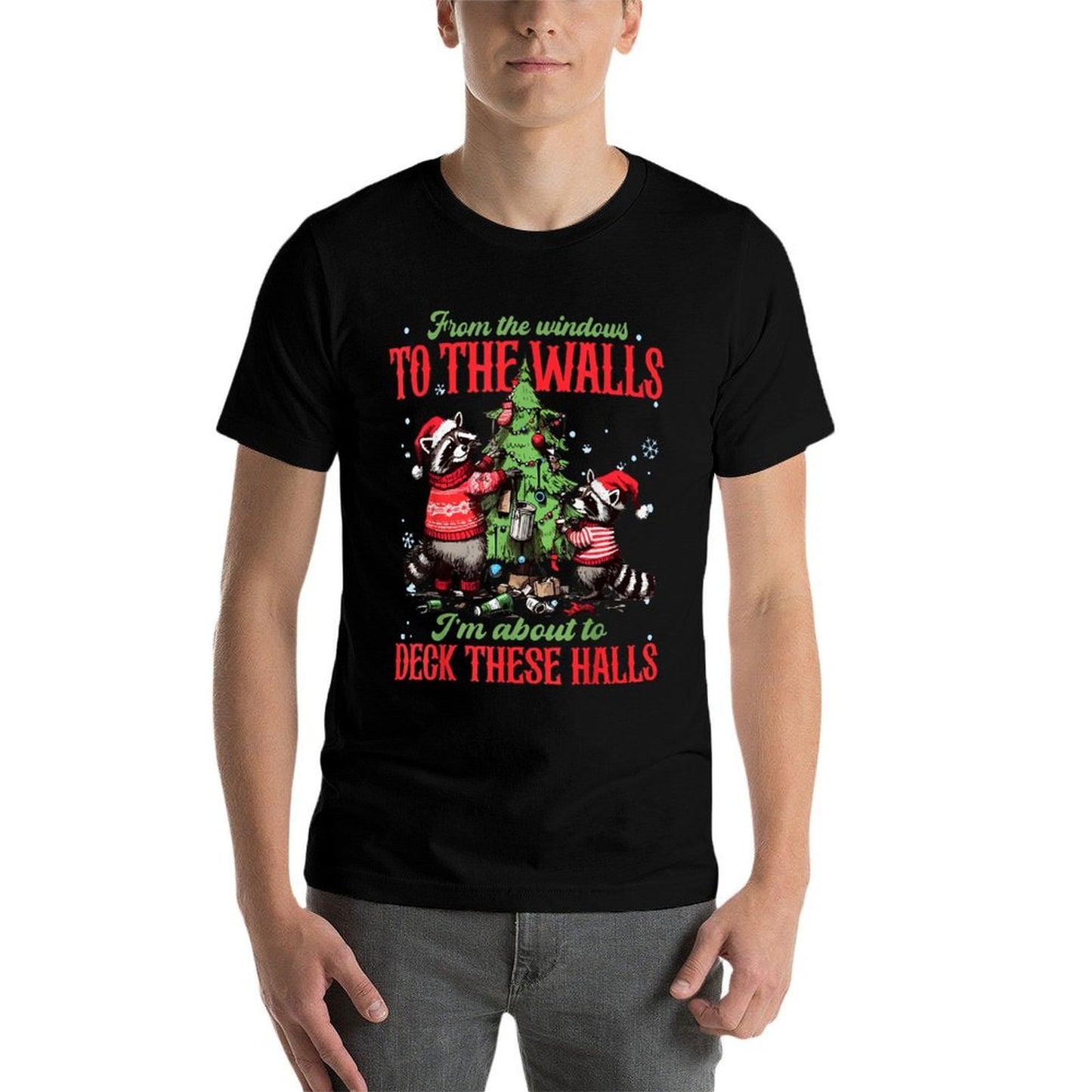 from The Windows to The Walls Im About to Deck These Halls  Oversized Silhouette T-Shirt