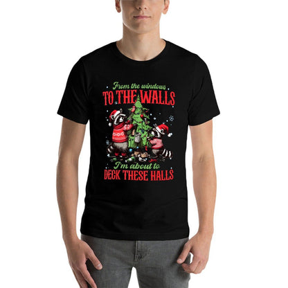 from The Windows to The Walls Im About to Deck These Halls  Oversized Silhouette T-Shirt
