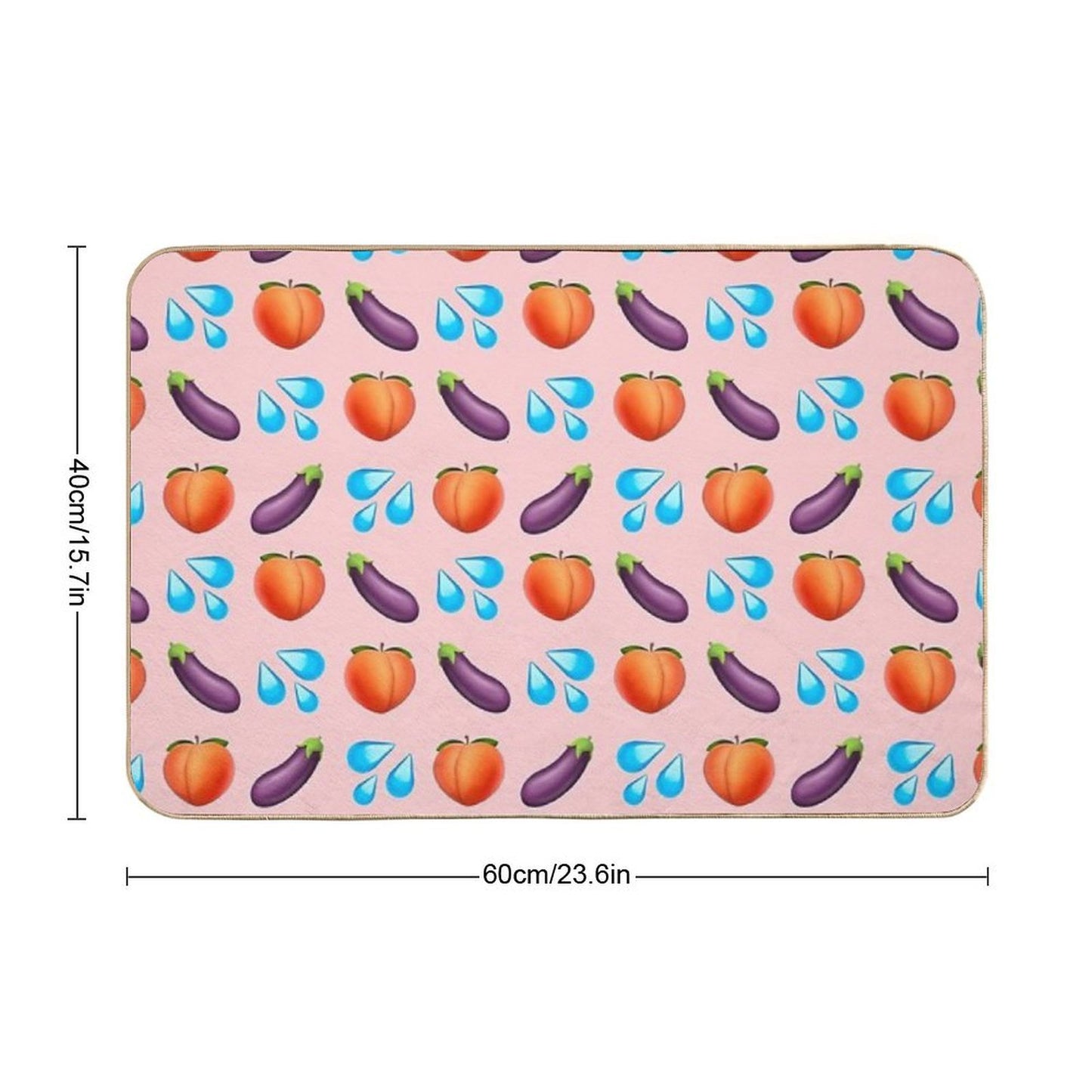 Peach And Eggplant Emoji  Eco-Friendly Bath Mat