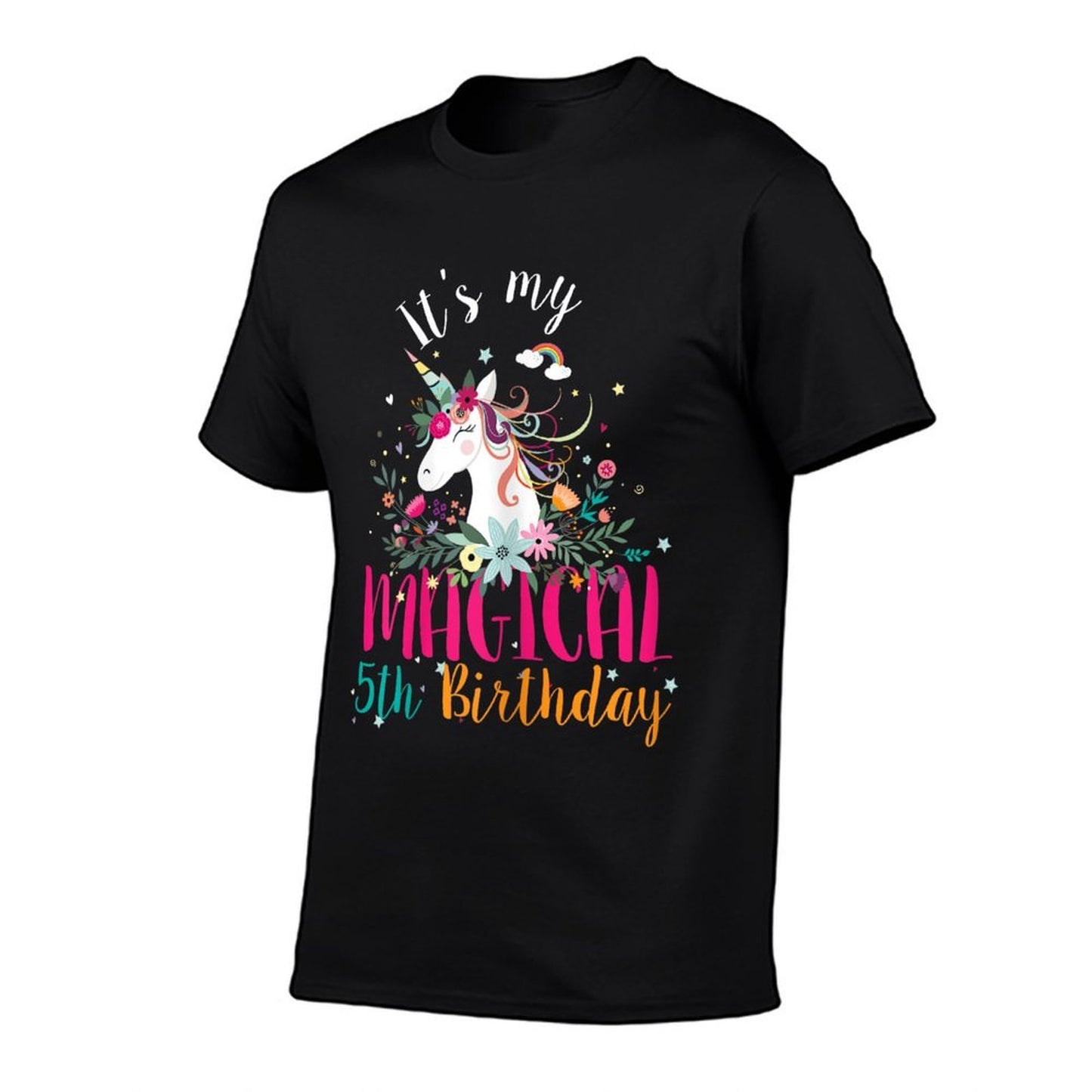 Its My 5th Birthday Unicorn Gifts 5 Years Old Birthday Girl  Fade-proof Color T-Shirt