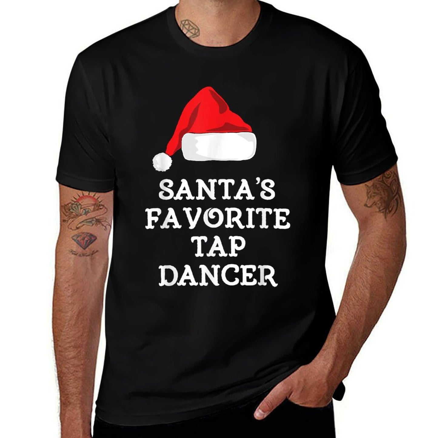 Santas Favorite Tap Dancer Christmas Funny Dancing Dance  Polyester Blend T-Shirt