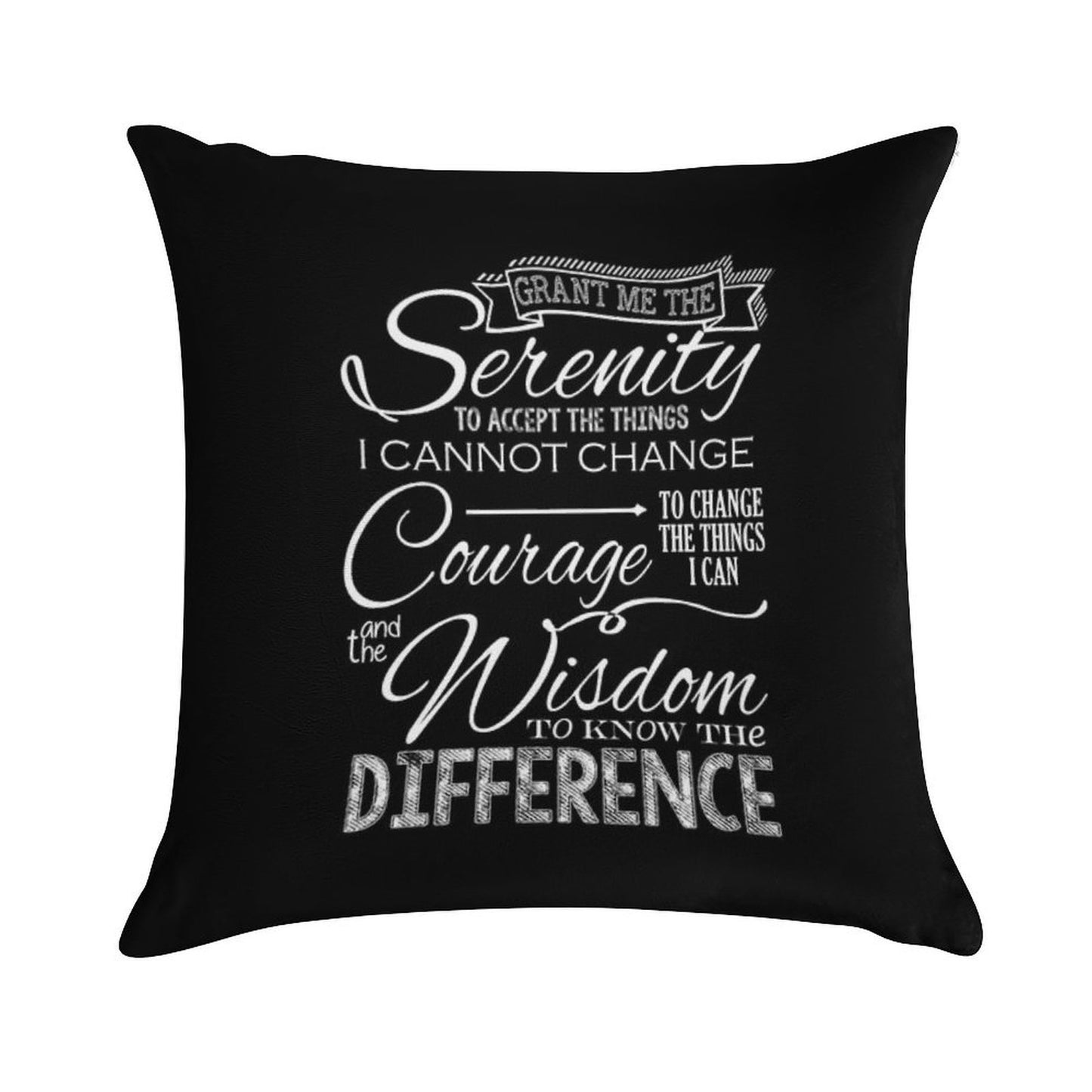 Serenity Prayer - Chalkboard Soft Luxury Feel Throw Pillow