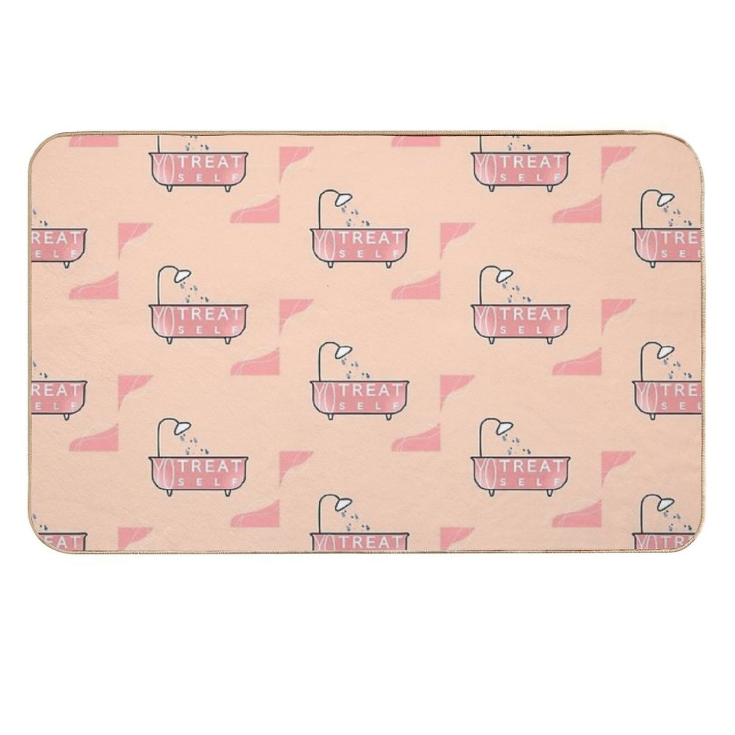 Treat Yo' Self Bathtub Spa Motivatinal Graphic- Together  Repositionable Bath Mat