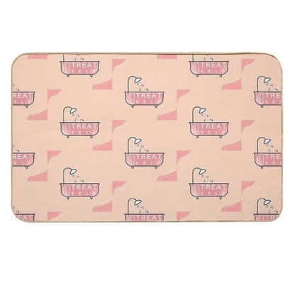 Treat Yo' Self Bathtub Spa Motivatinal Graphic- Together  Repositionable Bath Mat